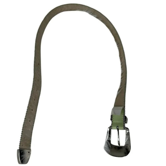 Christine Alexander Swarovski Crystal Studded Green Leather Belt Size Large - Picture 7 of 16